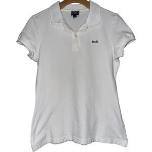 Le Tigre Vintage Women’s Size M White Short Sleeve Pique Cotton Polo Shirt